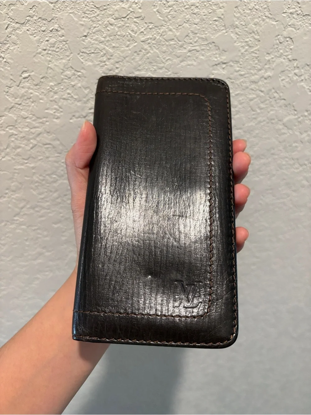 Louis Vuitton Bifold Black Leather Long Wallet